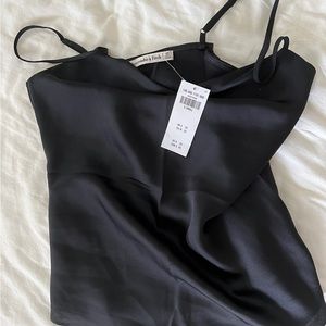 Abercrombie Black Satin Tank